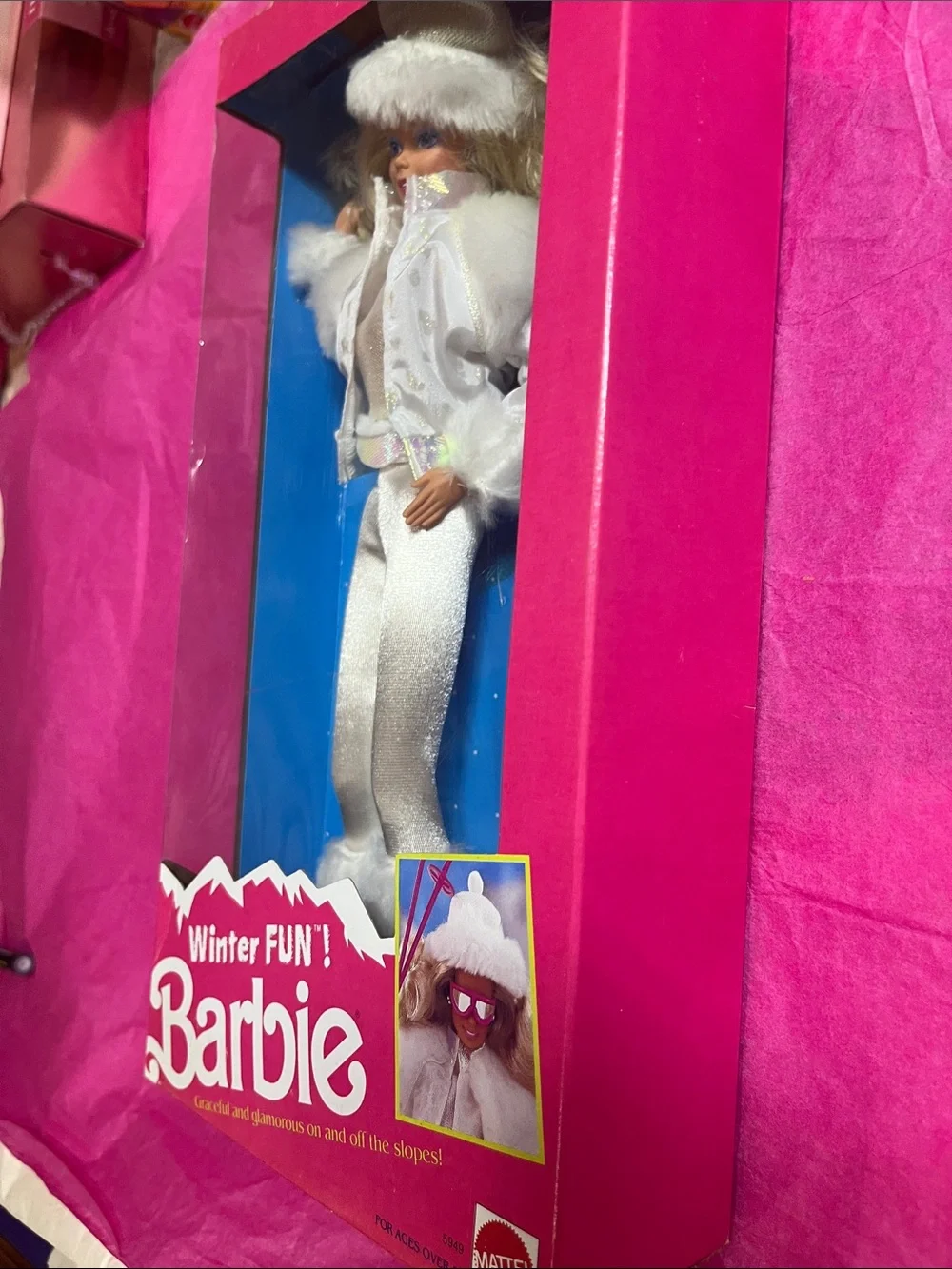 Vintage 1990 Barbie Winter Fun Doll NRFB